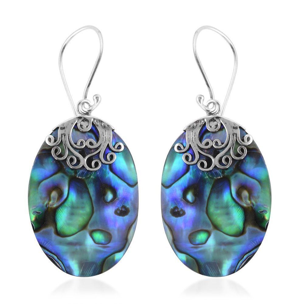 Abalone Shell Earrings in Sterling Silver